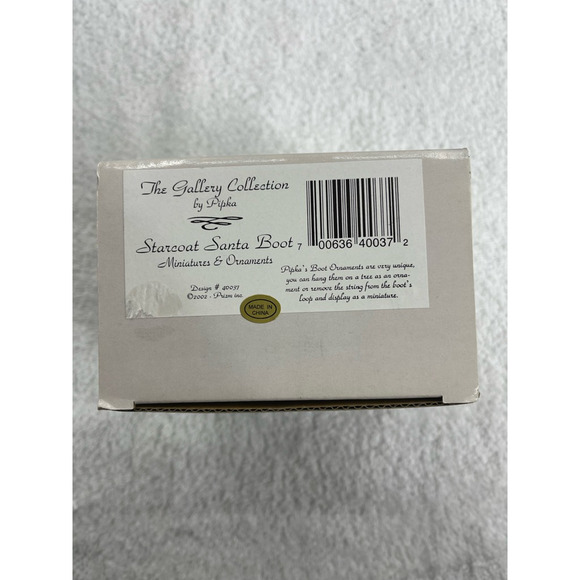 Pipka Gallery Collection Ornament #40037 Starcoat Santa Boot Collectable 2002 3" - Picture 8 of 8
